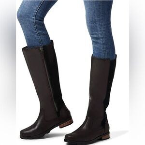 Sorel black Emelie waterproof leather/suede tall riding boots 10.5